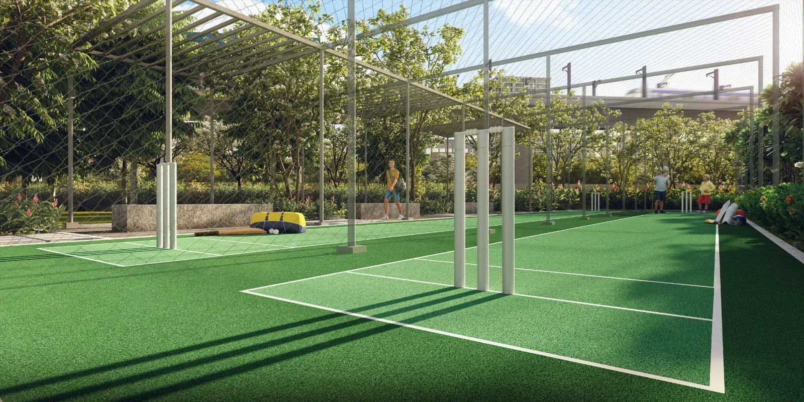 Basketball & Tennis Court Day Top View